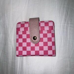 Pink Checkered Wallet